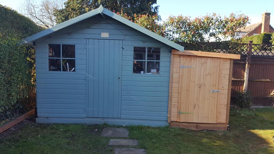 Garden shed after timber repairs
