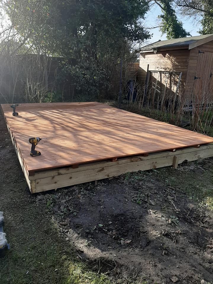 Repaired garden shed in Hampshire