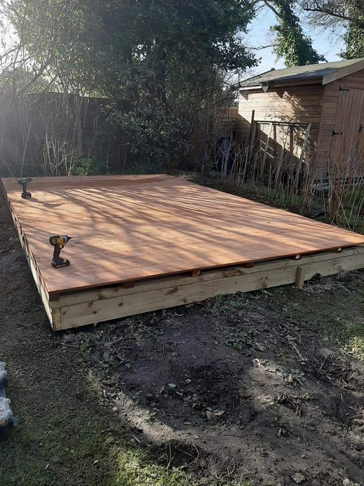 Timber framework for a shed base